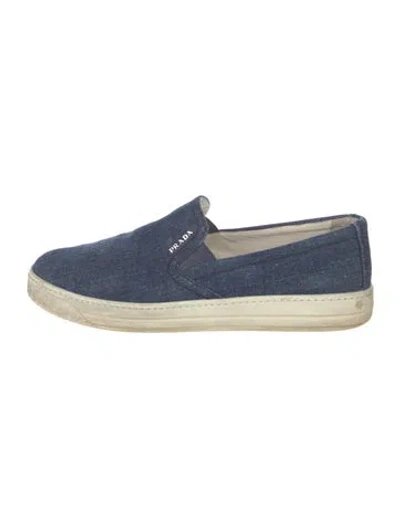 Pre-owned Prada Denim Sneakers In Blue