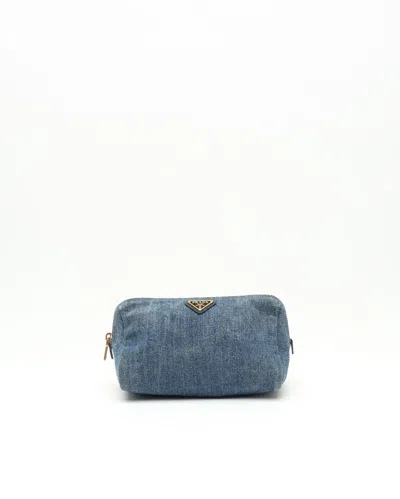 Prada Denim Toiletry Pouch