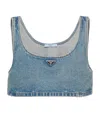 Prada Gestreiftes Cropped-top In Blue