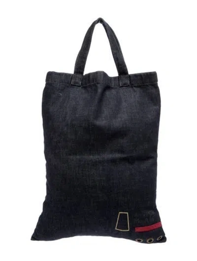 Pre-owned Prada Denim Tote In Blue