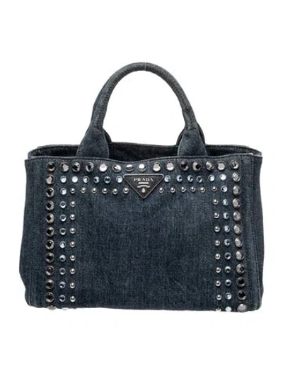 Pre-owned Prada Denim Tote In Blue