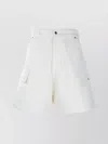 Prada Denim Trousers With Back And Cargo Pockets In White