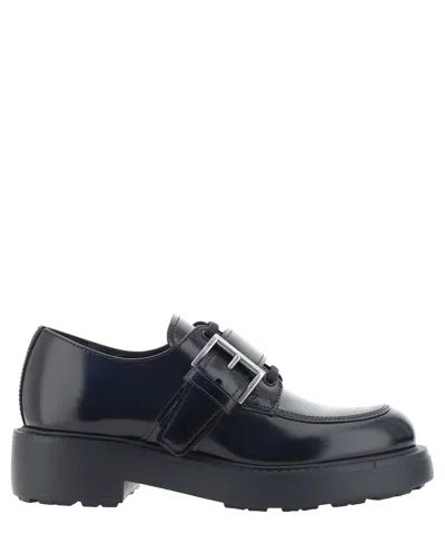 Prada Buckle Derby In Black
