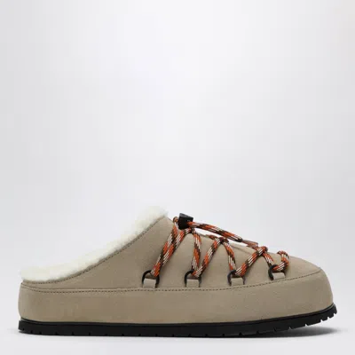 Prada Desert Suede Clogs With Braided Laces In Pattern