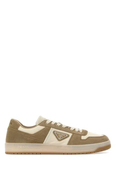 Prada Deserto Color Block Sneakers In Beige