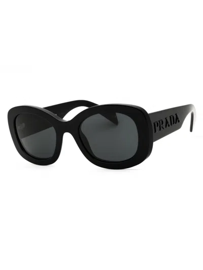 Prada Designer Oval Sunglasses For Women In Black