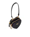 Prada Saffiano Leather Mini Pouch In Black