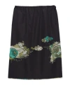 Prada Devore Poplin Midi-skirt In Black