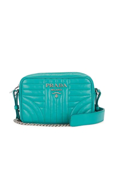 Pre-owned Prada Diagramme Camera Bag In Blue
