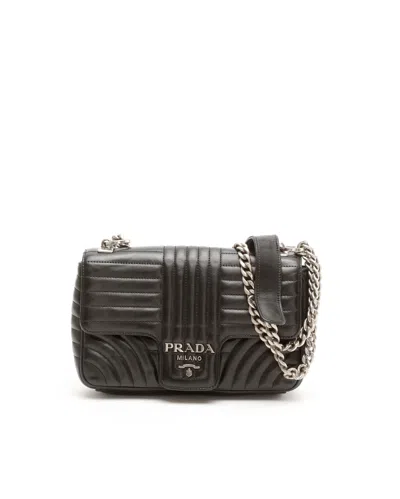 Prada Diagramme Chain Flap Bag In Black
