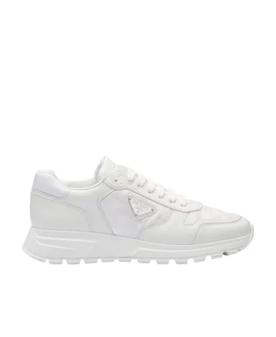 Prada Low-top Re-nylon And Leather Sneakers In White