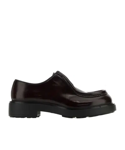 PRADA PRADA ROUND-TOE LACE-UP SHOES