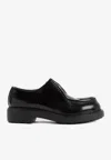 Prada Chunky Sole Loafers Glossy Finish In Black