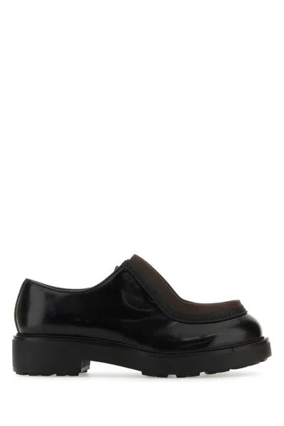 Prada Diapason Lace-up Shoes In Nerobruciato