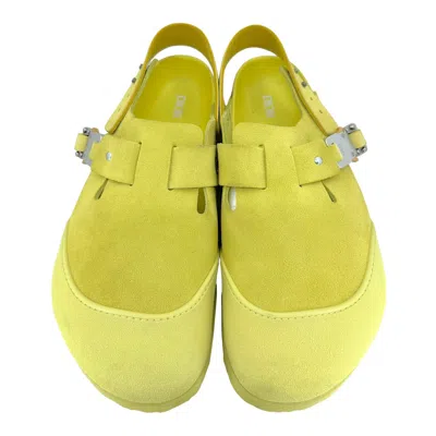 Pre-owned Prada Dior By Birkenstock Mule Shoes Tokio Pastel Yellow Nubuck Calfskin