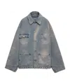 Prada Jacke Im Distressed-look In Blue
