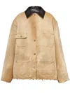 Prada Canvas Jacket In Neutrals