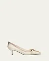 Prada Distressed Leather Pointed-toe Pumps In White