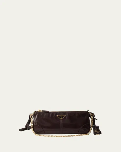 Prada Distressed Leather Shoulder Bag