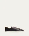 Prada Distressed Low-top Leather Sneakers In Brown