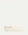 Prada Distressed Low-top Leather Sneakers In Neutral