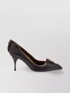 Prada Distressed Pointed Toe Stiletto Heel Pumps In Black