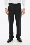 Prada District Check Motif Virgin Wool Pants In Black