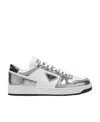 Prada Men's Downtown Leather Low-top Sneakers In White