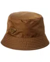 Prada Re-nylon Barrel Cap In Brown