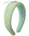 Prada Logo Crochet Headband In Green
