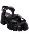 Prada Monolith Platform Sandals In Black