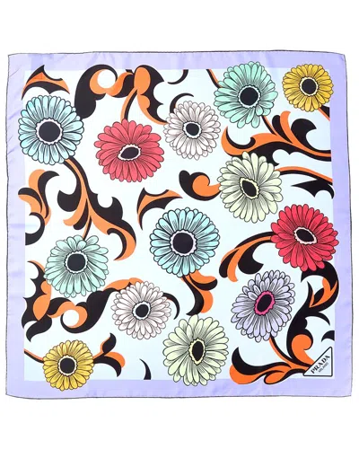 Prada Printed Silk Scarf In Multi