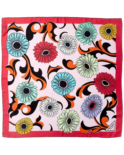 Prada Printed Silk Scarf In Multi