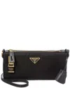 Prada Small Re-nylon And Leather Shoulder Bag With Padlock