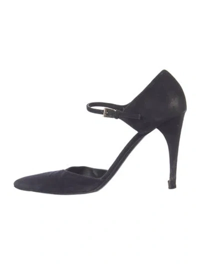 Pre-owned Prada D'orsay High Heel Pumps Suede D'orsay Pumps In Black
