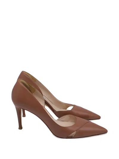 Pre-owned Prada D'orsay Pointed-toe Pumps In Brown
