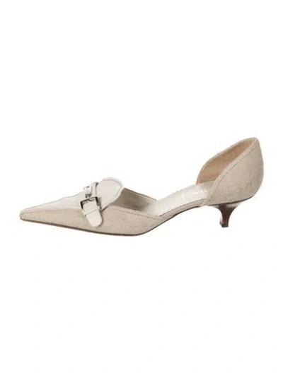 Pre-owned Prada D'orsay Pumps In Neutral