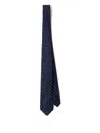 Prada Dot-pattern Silk Tie In Blue