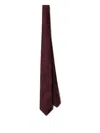 Prada Dot-pattern Tie In Burgundy