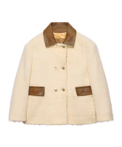 Prada Double-breasted Aspen Jacket In White