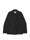 Prada Double-breasted Technical Taffeta Jacket In Black
