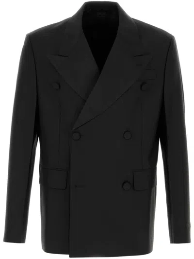 Prada Mohair-blend Blazer With Recycled Cupro Lining In Black