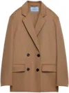 Prada Double-breasted Blazer In Brown