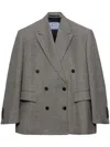 Prada Double-breasted Wool Jacket In Grau