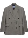 Prada Double-breasted Wool Jacket In Grey
