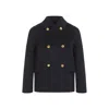 Prada Cashgora Double-breasted Jacket In Blue