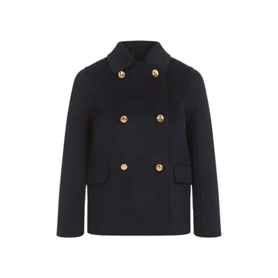 Prada Double-breasted Blue Jacket With Gold Buttons And Tailored Fit