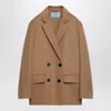Prada Double-breasted Blazer In Brown