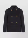Prada Double-breasted Blue Jacket With Gold Buttons And Tailored Fit In Black