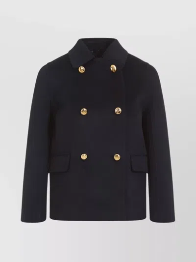 PRADA DOUBLE-BREASTED CASHGORA JACKET WITH NOTCHED LAPELS